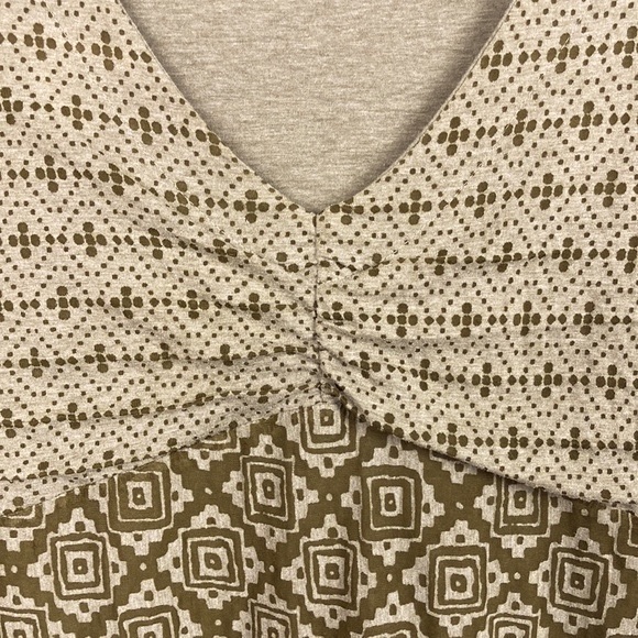 Athleta Dhara Lightweight Stretch V Neck Tribal Print Dress - Picture 3 of 14